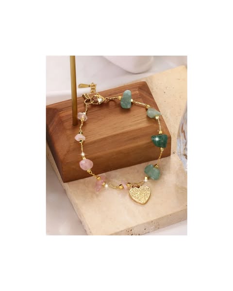 Piedrasss 😍😍😍🌴🌻 pieza Pulsera de acero inoxidable de lujo con doble capa, estilo boho de playa, verde asimétrica y versátil